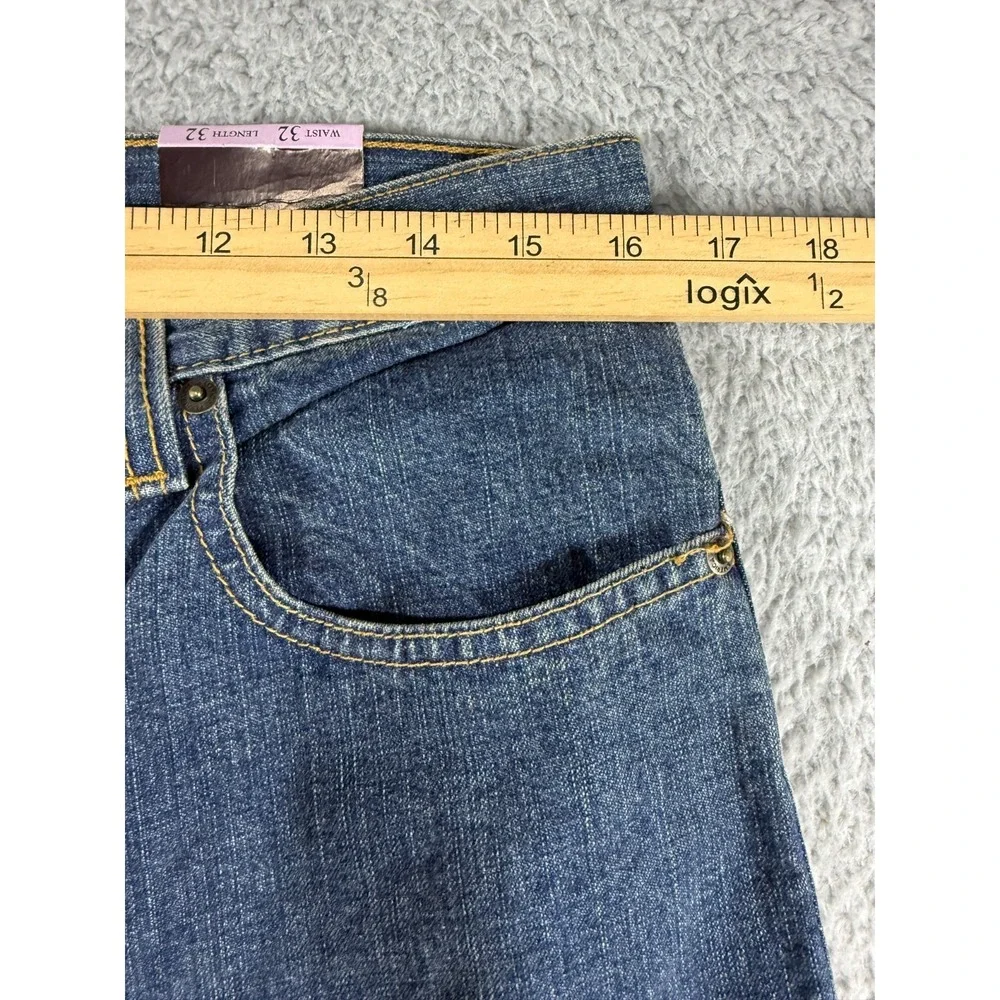 NEW Perry Ellis America 429 Medium Stone Wash Straight Leg jeans Mens 32 x 32